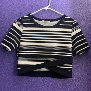 BW striped crop top | Small/Medium